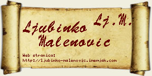 Ljubinko Malenović vizit kartica